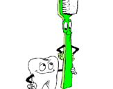 Desenho Dentes e escova de dentes pintado por ¹²³
