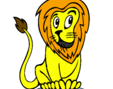 Desenho Leão pintado por isabela trojan