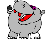 Desenho Hipopótamo pintado por JOAO  VICTOR