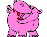 Desenho Hipopótamo pintado por maxi