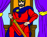 Desenho Cavaleiro rei pintado por Taveira