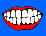 Desenho Boca e dentes pintado por clercia