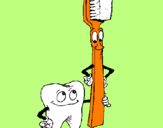 Desenho Dentes e escova de dentes pintado por ERIKA