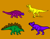 Desenho Dinossauros de terra pintado por RFH Jr