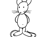 Desenho Rata de pé pintado por rato