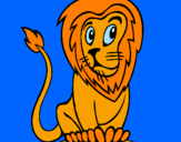 Desenho Leão pintado por Leanderson