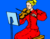 Desenho Dama violinista pintado por Catarina