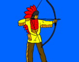 Desenho Índio com arco pintado por Gustavo