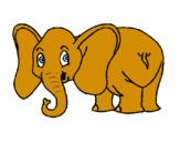 Desenho Elefante pequeno pintado por coelho21
