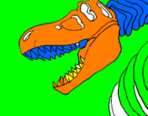 Desenho Esqueleto tiranossauro rex pintado por josh