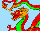 Desenho Dragão chinês pintado por mike