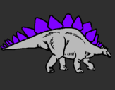 Desenho Stegossaurus pintado por pedro e  mamae papai
