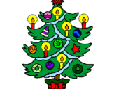 Desenho Árvore de natal com velas pintado por Faby