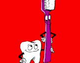 Desenho Dentes e escova de dentes pintado por Pietra