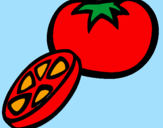 Desenho Tomate pintado por leca le