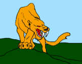 Desenho Tigre com dentes afiados pintado por matheus