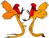 Desenho Aves com caudas grandes pintado por ighfjg
