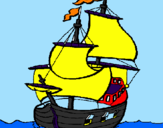 Desenho Barco pintado por joão vitor