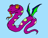 Desenho Serpente com asas pintado por X.ALONSO