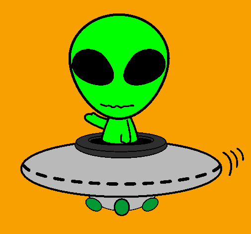 Desenho de Alien pintado e colorido por Usuário não registrado o