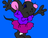 Desenho Rata com vestido pintado por igor