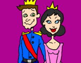 Desenho Príncipe e princesa pintado por raquel