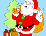 Desenho Santa Claus e uma árvore de natal pintado por toiti