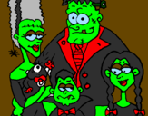 Desenho Família de monstros pintado por yexlyxsv cmnvbjkmgbkjmnkn