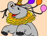 Desenho Elefante com 3 balões pintado por Taty
