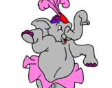 Desenho Elefante a dançar pintado por thifany