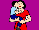 Desenho Beijo maternal pintado por ph