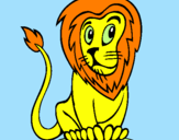 Desenho Leão pintado por so