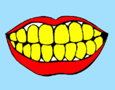 Desenho Boca e dentes pintado por julia f