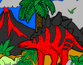 Desenho Família de Tuojiangossauros pintado por hiago