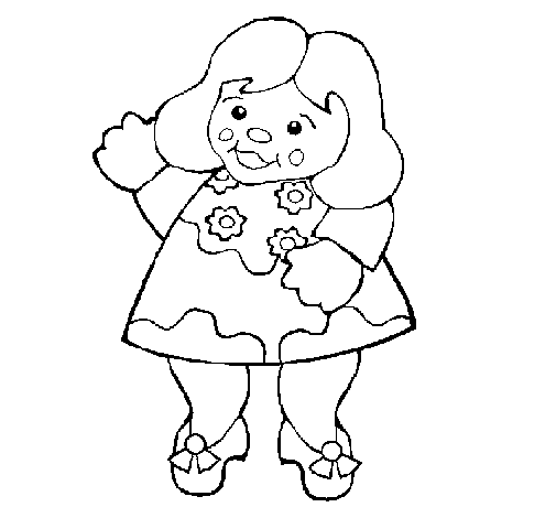 Desenho de Menina com boneca para Colorir - Colorir.com
