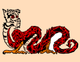 Desenho Dragão oriental pintado por niko