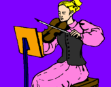 Desenho Dama violinista pintado por lÔh