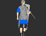 Desenho Soldado romano pintado por homen gozado