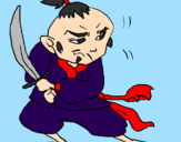 Desenho Guerreiro com espada pintado por japonga