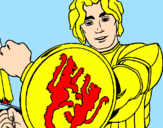 Desenho Cavaleiro com escudo de leão pintado por thiago pika