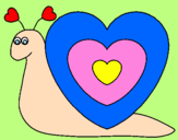 Desenho Caracol coração  pintado por Rita