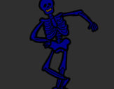Desenho Esqueleto contente pintado por kkkkkkkkkkk