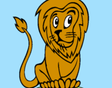 Desenho Leão pintado por sherli casio corumba