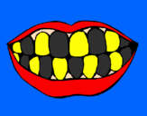 Desenho Boca e dentes pintado por jaum e milanez