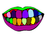 Desenho Boca e dentes pintado por milanez  