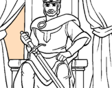 Desenho Cavaleiro rei pintado por jorge