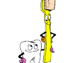Desenho Dentes e escova de dentes pintado por Gormiti
