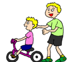 Desenho Triciclo pintado por andar bicicleta