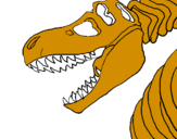 Desenho Esqueleto tiranossauro rex pintado por diego