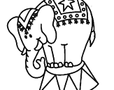 Desenho Elefante a actuar pintado por elefante circo0
